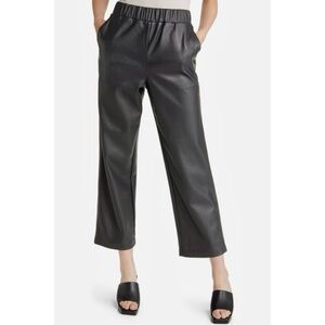 Halogen Black Faux Leather Cropped Pants